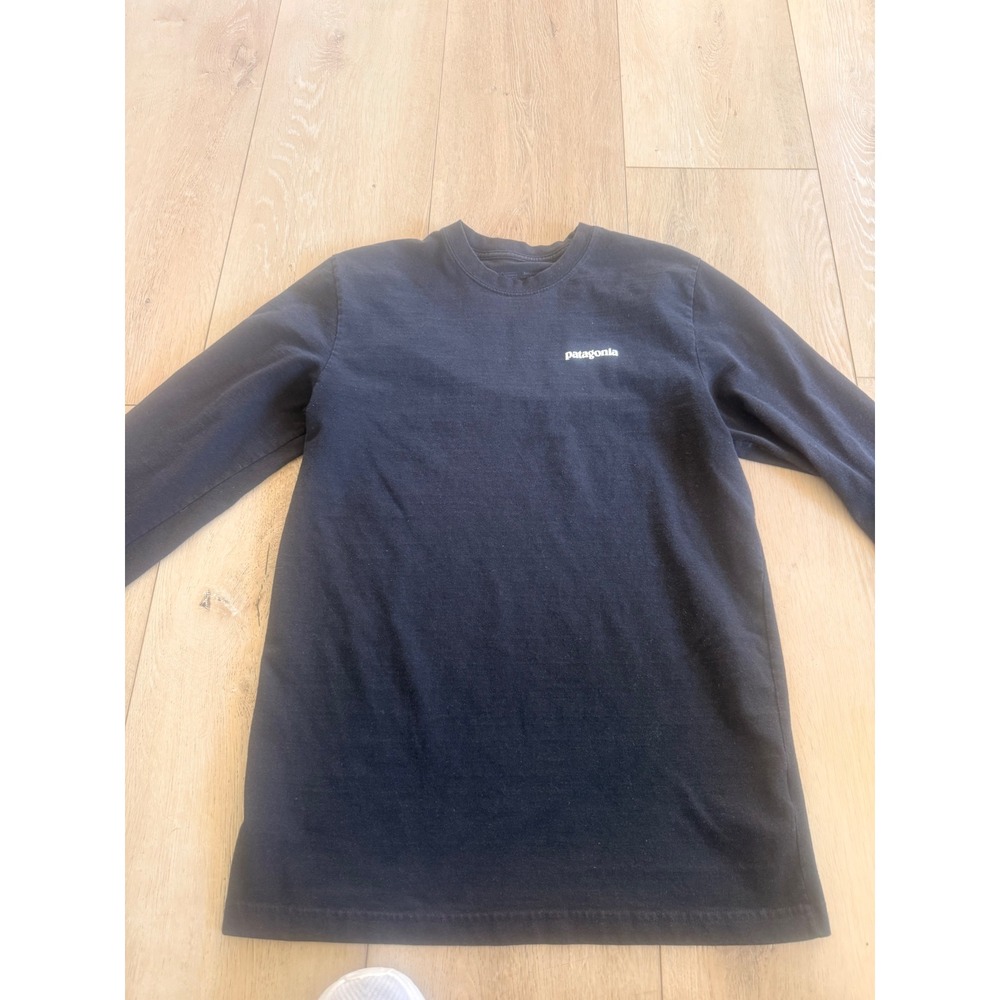 Patagonia Long Sleeve Shirt Mens Size M Black Responsibili-Tee Logo Graphic 393
